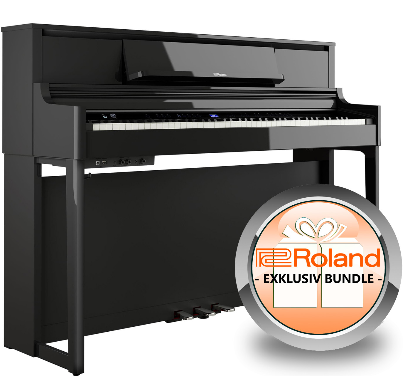 Roland LX-5 PE Digitalpiano Polished Ebony - Schwarz Hochglanz - Exklusiv-Bundle